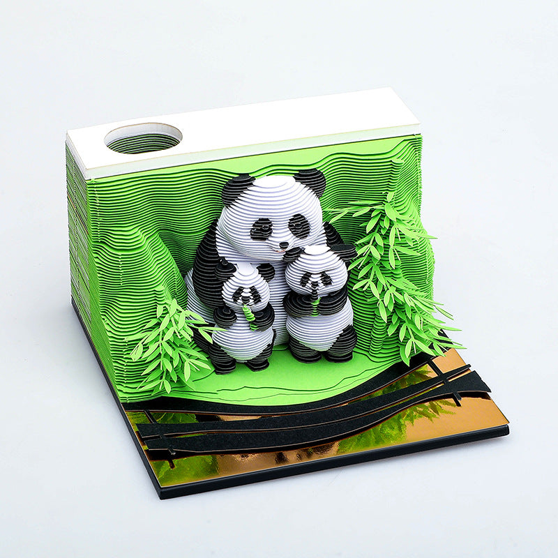 3D Sticky Note Paper Carving Creative Annual Meeting Tear-off Desktop Notepad Ornament