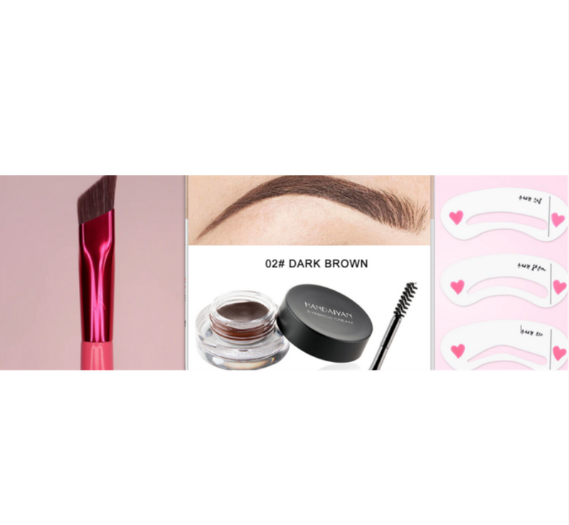 Waterproof And Not Easy To Fade Vignetting Color Eyebrow Dyeing Cream Set