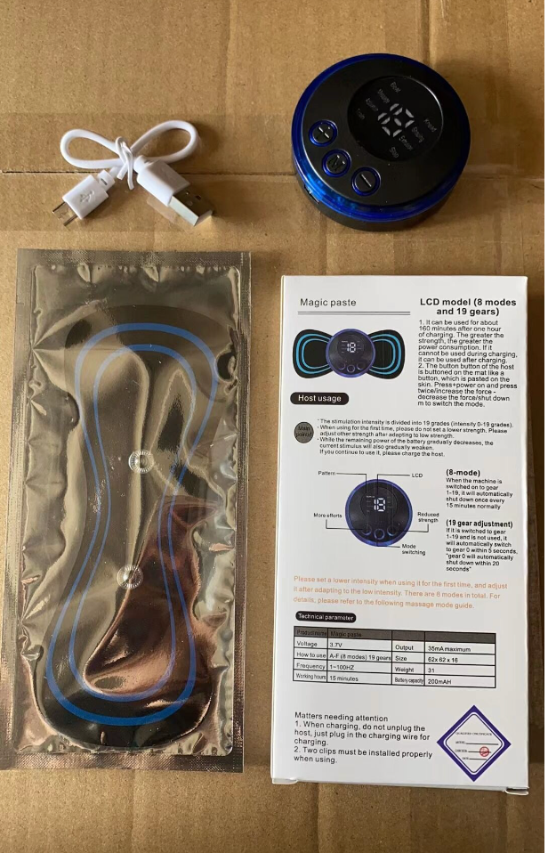 Mini-Massage-Pad Smart-LCD-Display Elektrotherapie-Massagegerät für Halswirbelsäule, Taille und Rücken Schmetterlings-Gerät für die Tasche