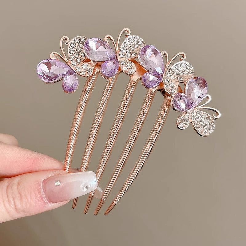 Schmetterlings-Steckkamm mit Strass für Hochsteckfrisuren
