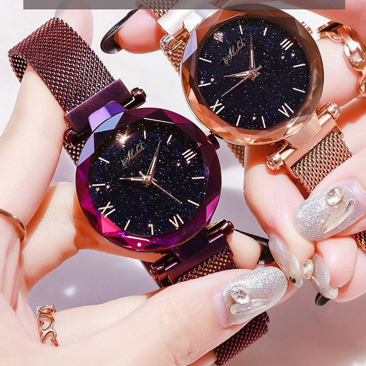 Pulseira magnética preguiçosa para relógio de quartzo estrelado