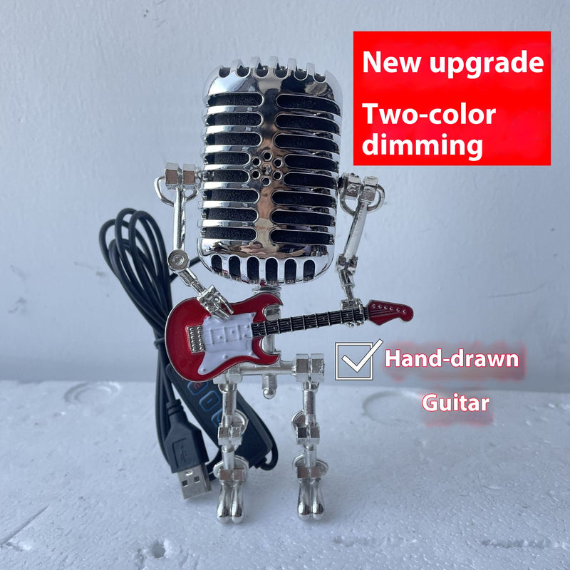 Metall-Mikrofon-Gitarre mit Licht Heimdekoration
