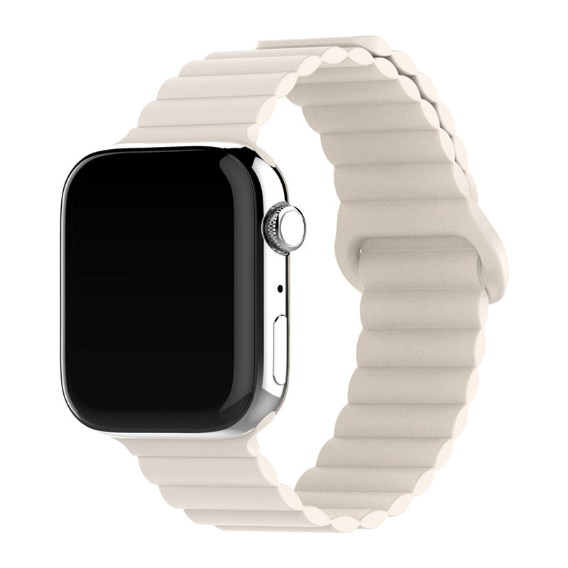 Two-color Silicone Magnetic Back Ring Buckle Watch Band