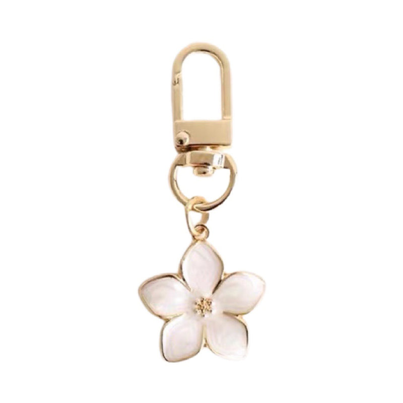 Simple Girl Heart Pear Flower Keychain Japanese Flower Schoolbag Pendant