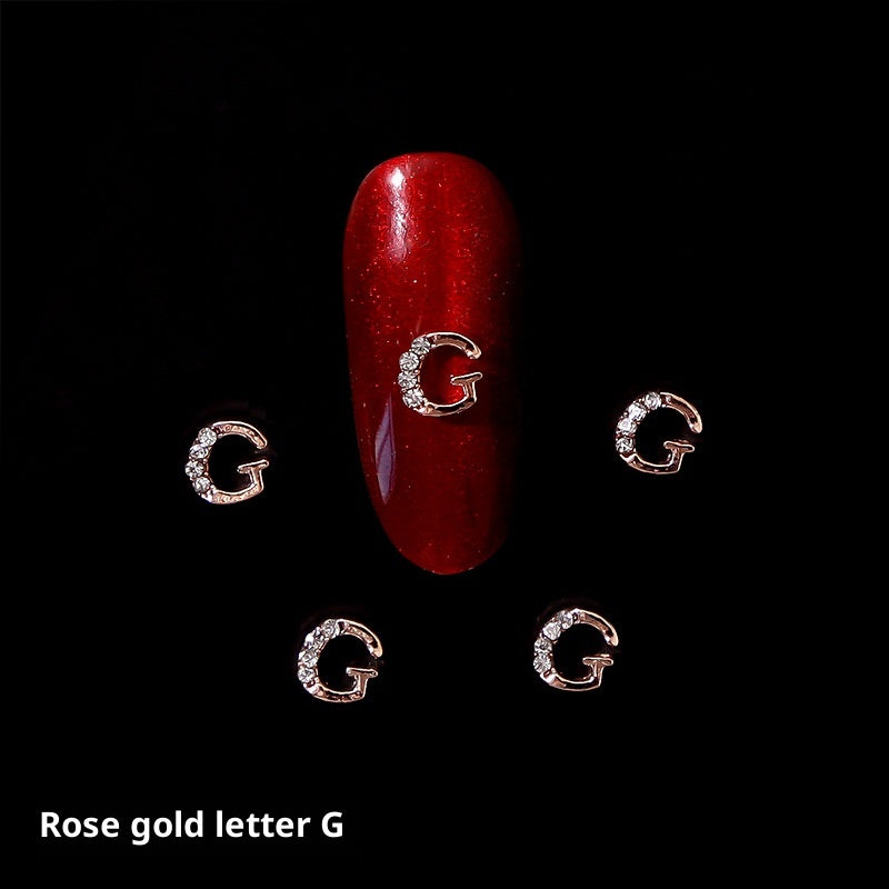 26 Letter Alloy Nail Ornament Nail Crystal