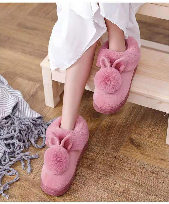 Cute Cotton Slippers With Wrapped Heels