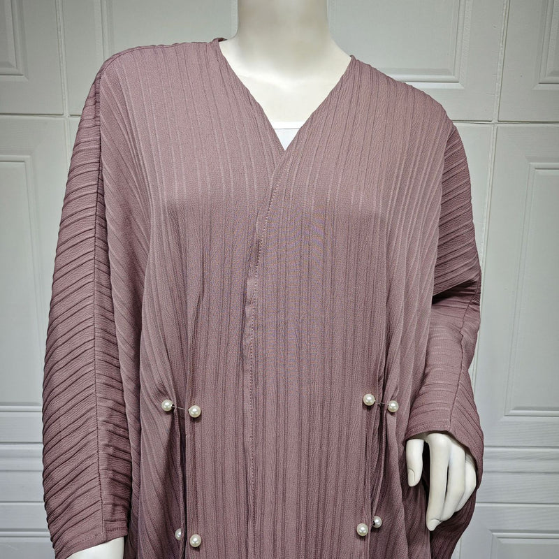 Muslim Women's Wear Modest Modern Fashion Turkish Striped Casual Plus Size Abaya Cardigan Robe