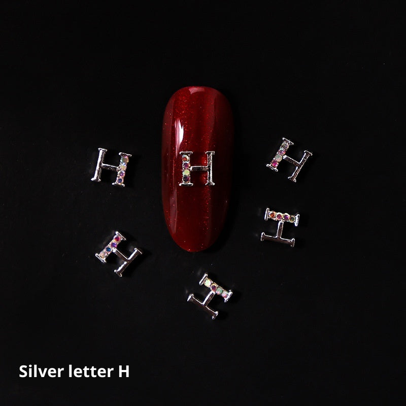 26 Letter Alloy Nail Ornament Nail Crystal