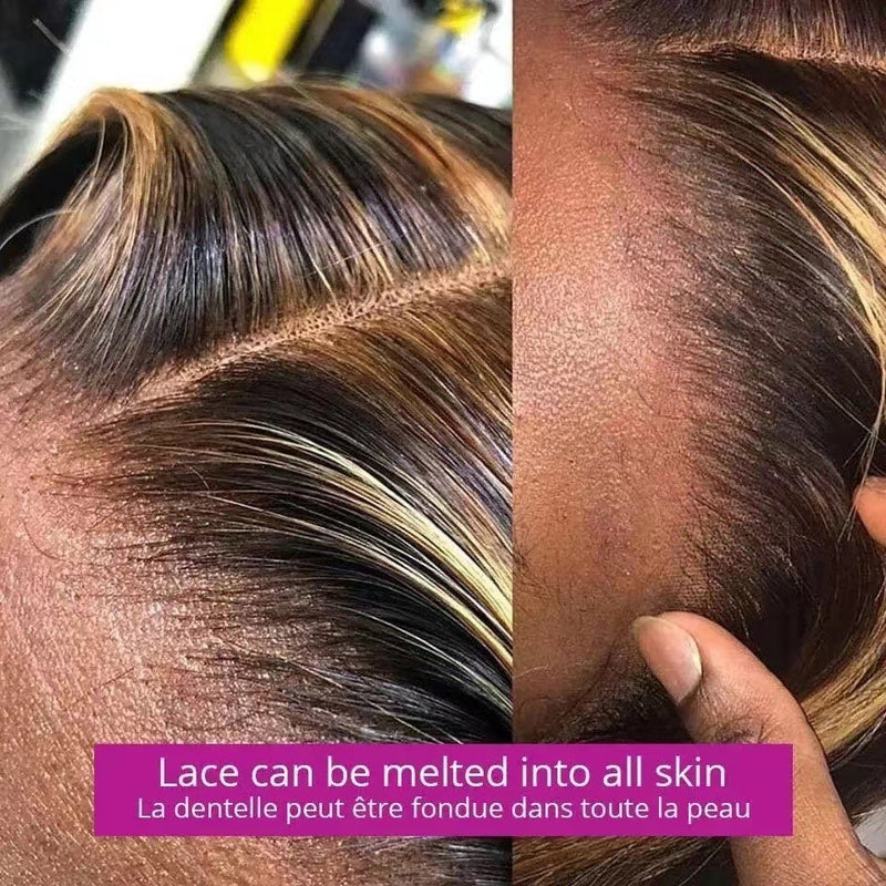 Lace-Front-Perücke, lange Locken, Farbverlauf, Damen, große Welle, Kopfbedeckung