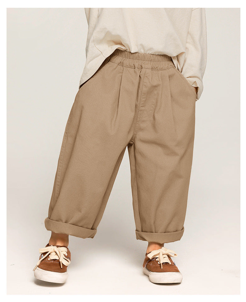 Boys' Casual Pants Solid Color Trousers Baggy Pants