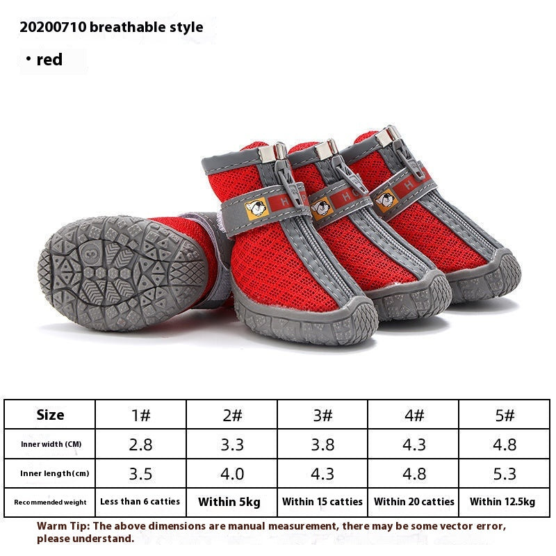 Waterproof, Non-slip, Wear-resistant Breathable Dog Shoes