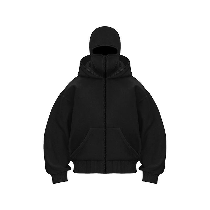 Moletom com capuz com zíper duplo masculino e feminino