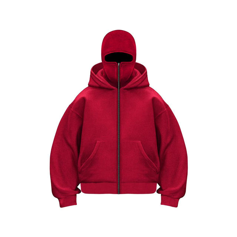 Moletom com capuz com zíper duplo masculino e feminino