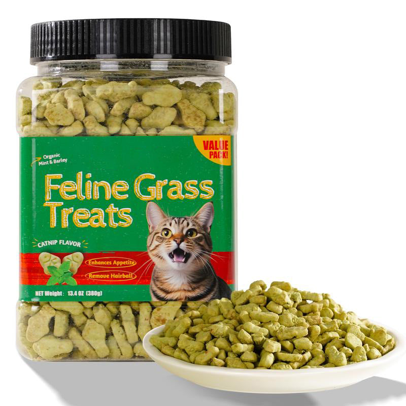 Petiscos para biscoitos de grama para gatos e suplementos para a saúde de animais de estimação