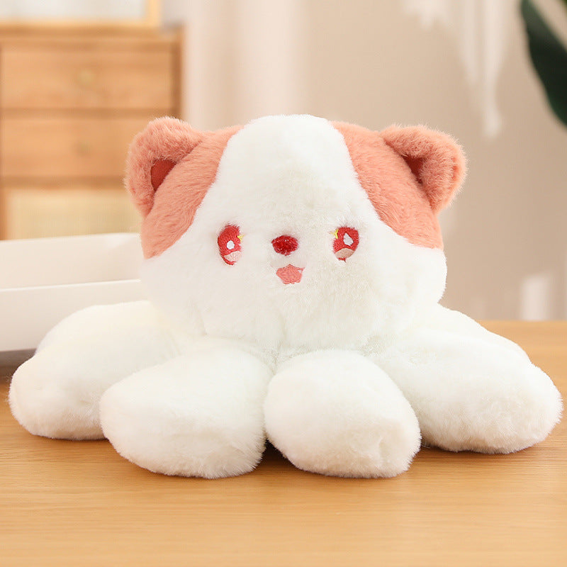 Boneco de gato-alforreca, peluche de gatinho e polvo fofo