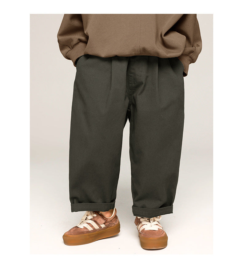 Boys' Casual Pants Solid Color Trousers Baggy Pants