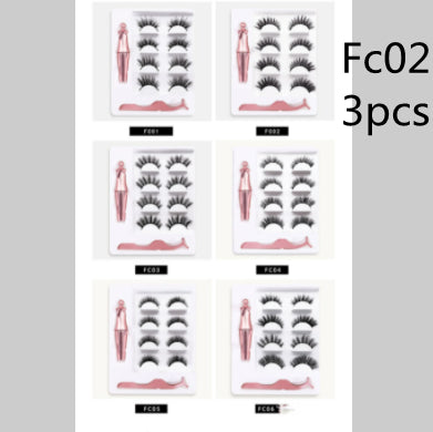 Three pairs of false eyelashes