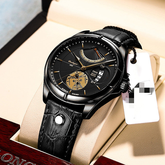 Waterproof Men's Calendar Thin Quartz Watch