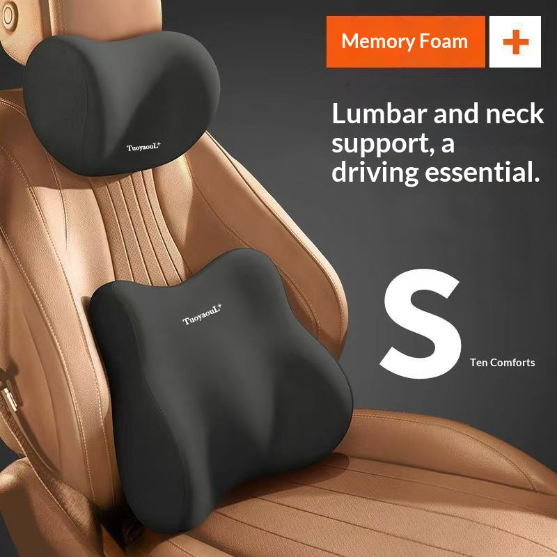 Car Headrest And Lumbar Support Set In Assorted Colors