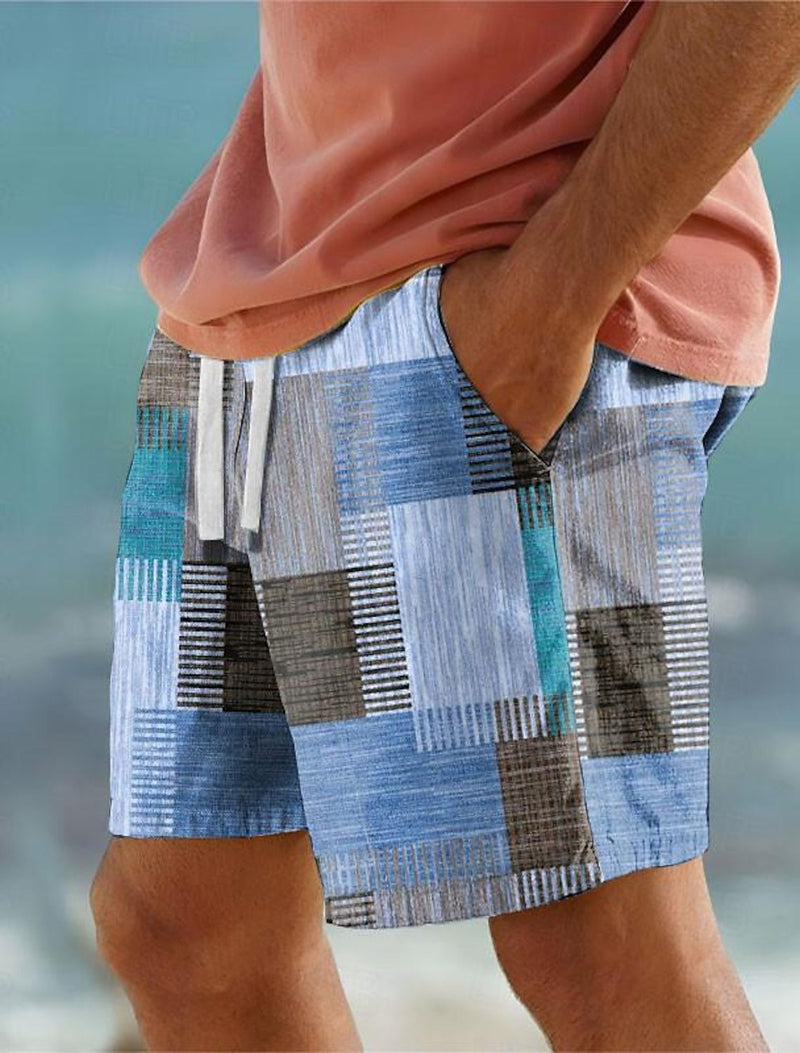 Calções de homem casuais com estampagem digital moderna e popular entre os jovens