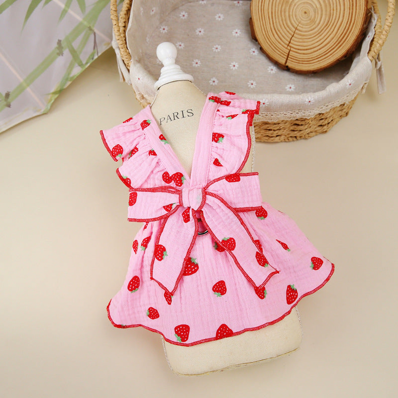 Vestido de Princesa Floral para Cão Primavera e Verão