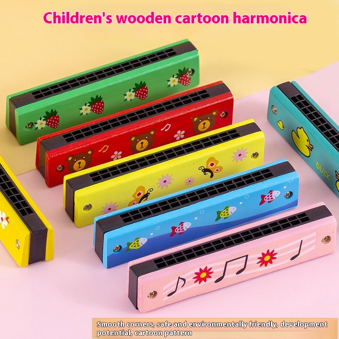 Music 16-hole Wooden Harmonica Children's Musical Instrument Toy