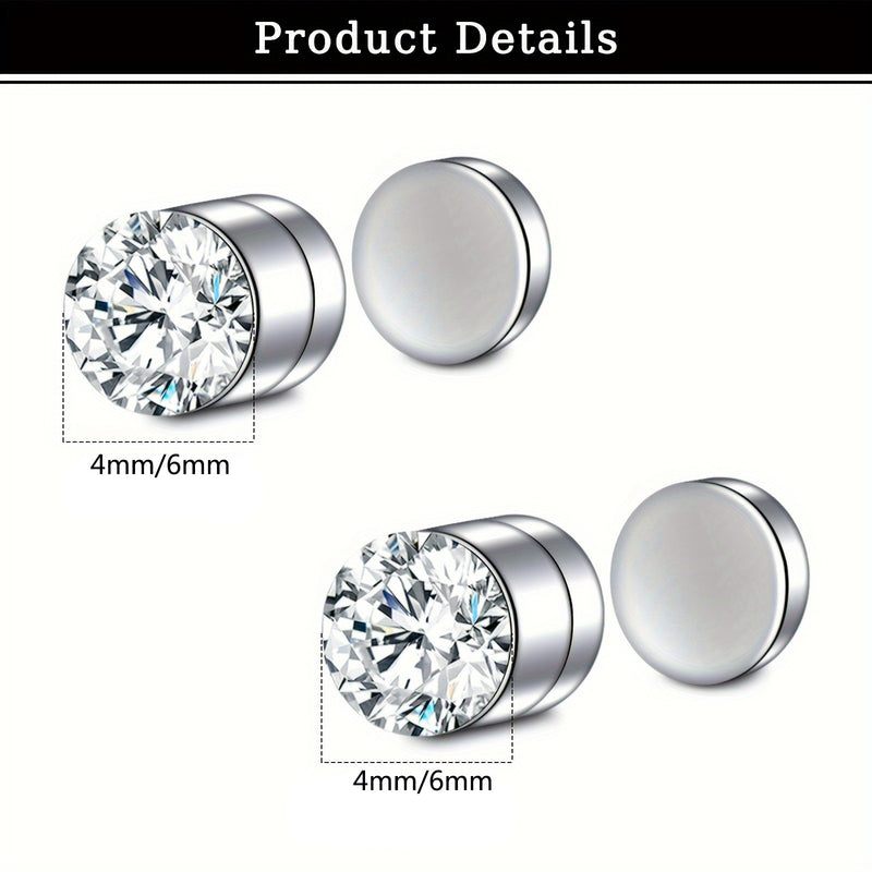 Rhinestone Diamond Magnet Ear Studs Women