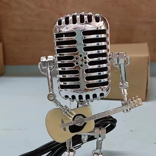 Metall-Mikrofon-Gitarre mit Licht Heimdekoration
