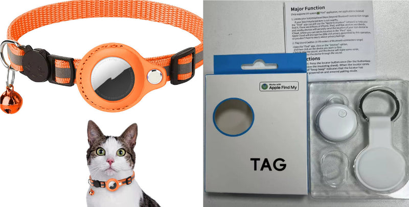 Reflektierendes, wasserdichtes Halsband-Etui für AirTag, AirTag-Schutzhülle, Nylon-Halsband für Katzen, Hunde, Kätzchen und Welpen