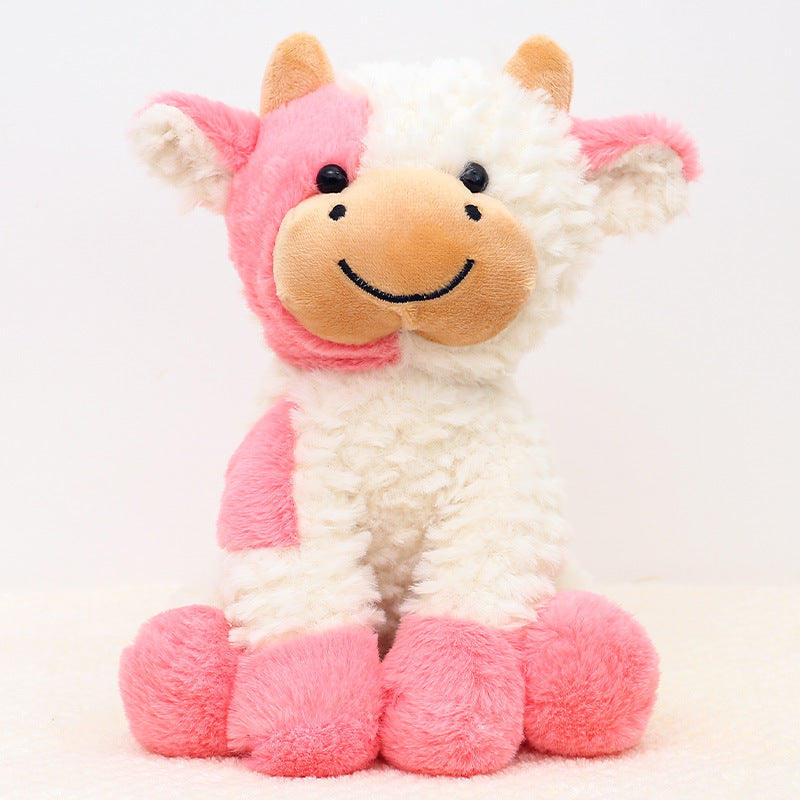 Brinquedo Peluche de Vaca Sentada Fofinha Boneco de Peluche de Vaca Venda por Grosso Mascote do Ano do Boi