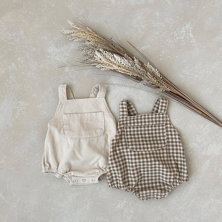 Vest Bag Fart Clothes Plaid Triangle Romper
