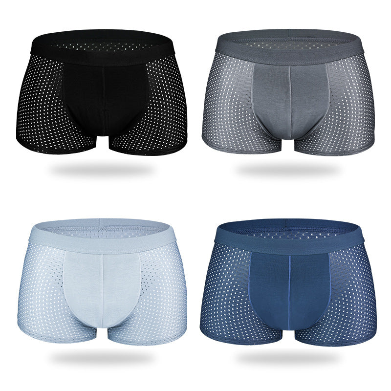 Ice Silk Men's Shorts Head Plus Size Boxer Briefs