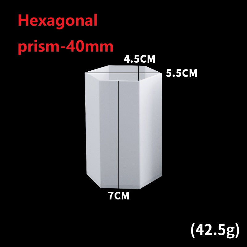Crystal Epoxy Mirror Dry Flower Multi-Specification Cylindrical Hexagon