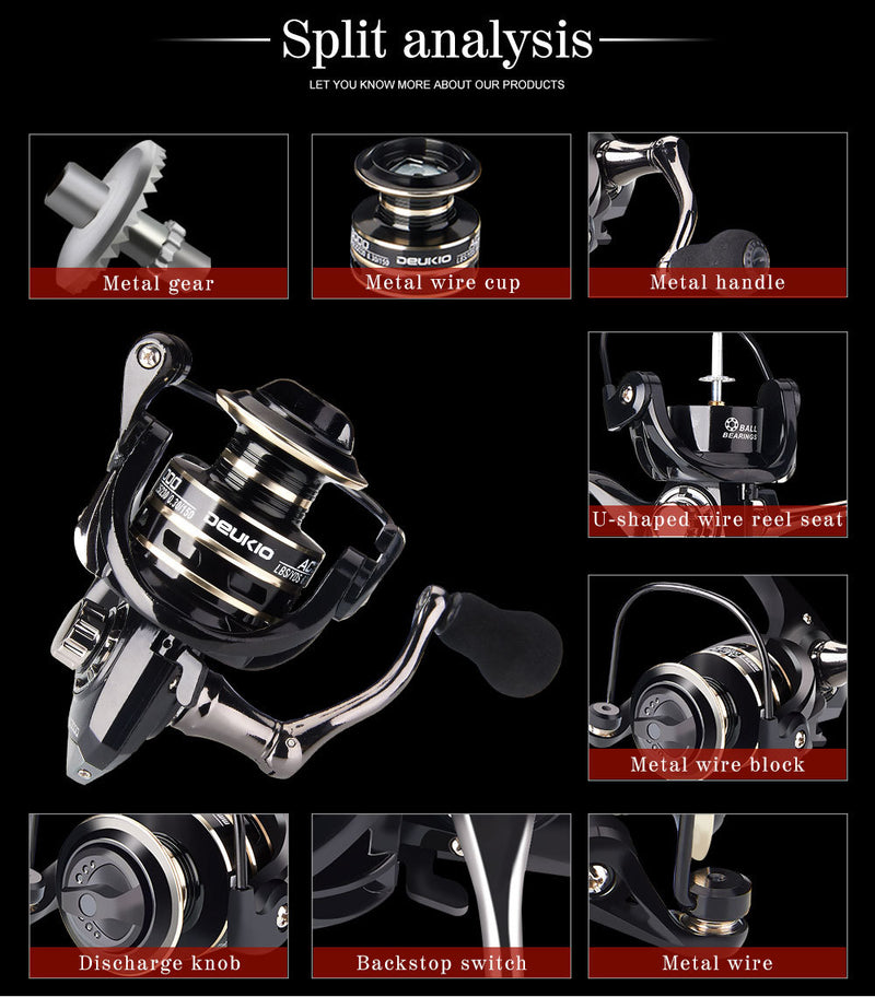 Fishing Wheel Metal Fishing Reel Bait Telescopic Fishing Rod Wheel