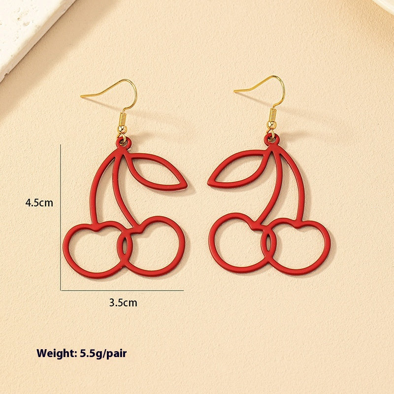 Korean Ins Style Fashion Sweet Cherry-shaped Earrings
