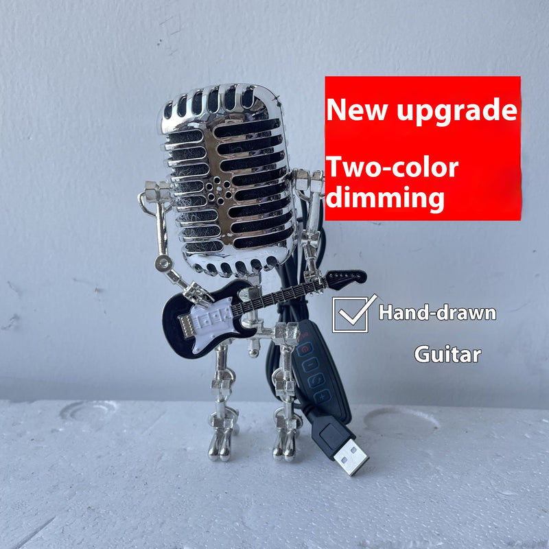 Metall-Mikrofon-Gitarre mit Licht Heimdekoration