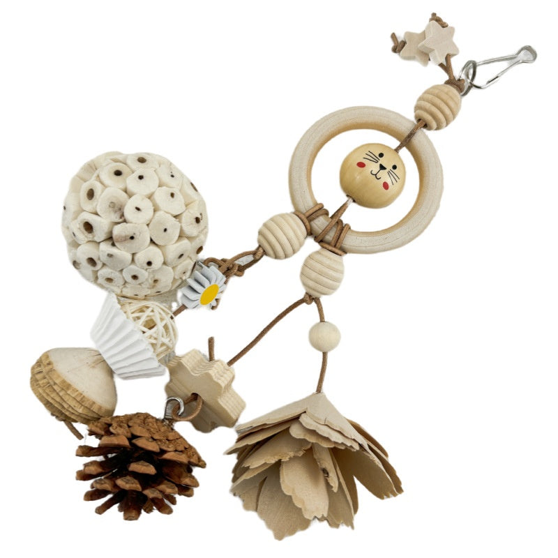 Papagaio natural ricepaperplant pith bola segurança planta roendo brinquedo molar