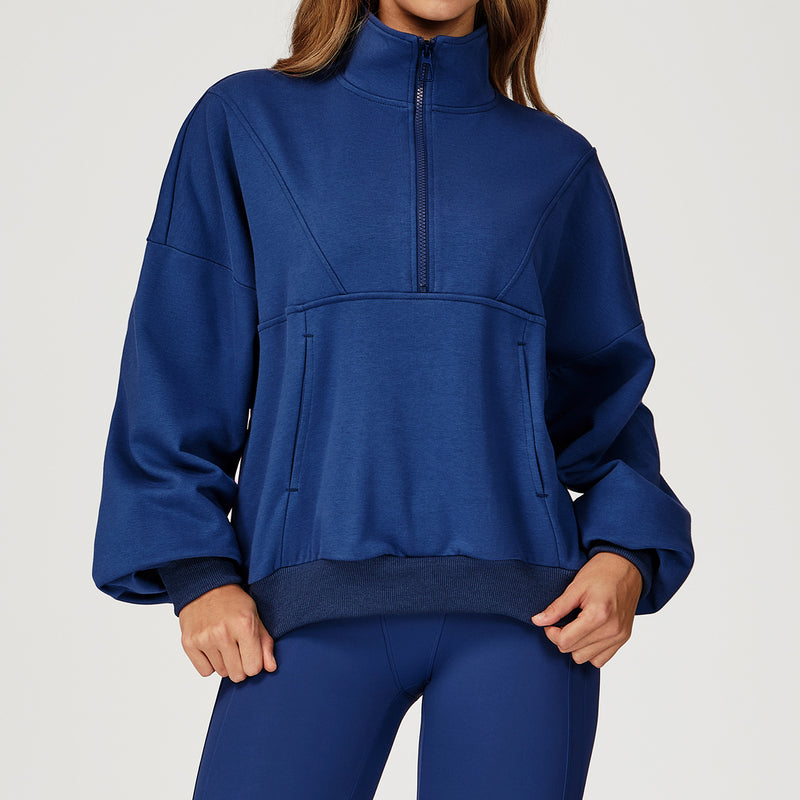 Casual Sweatshirt Zipper Windproof Warm All-matching Loose Sportswear