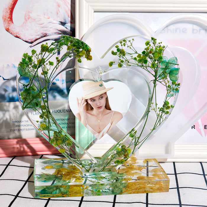 Epoxy Hollow Love Photo Frame Silicone Mold