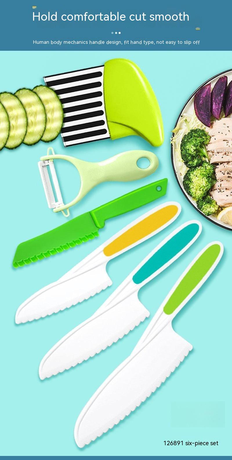 Wave Cutting Board Plastic Fruit Knife Set