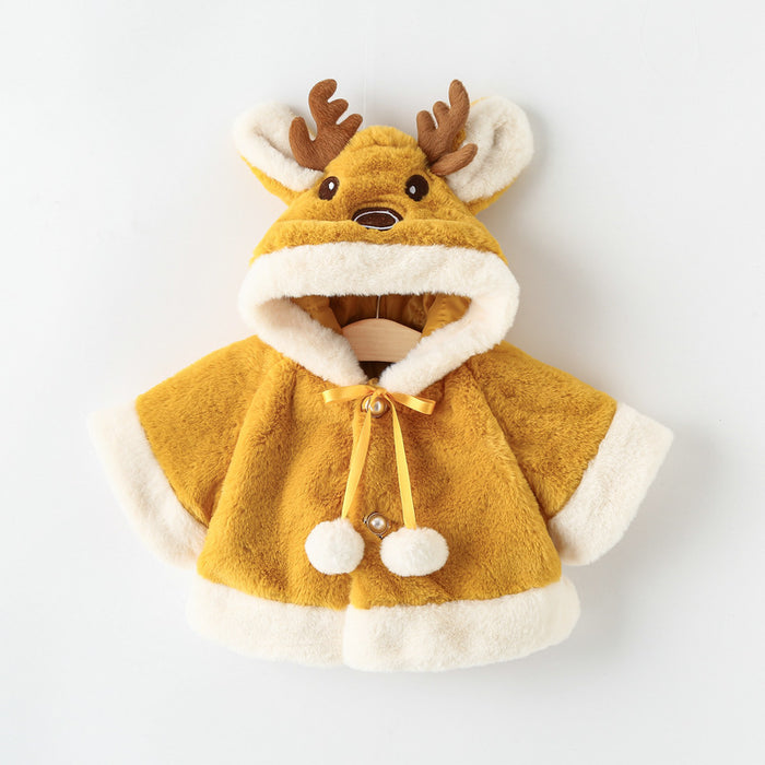 Winter New Thickened Fleece Girls' Cape