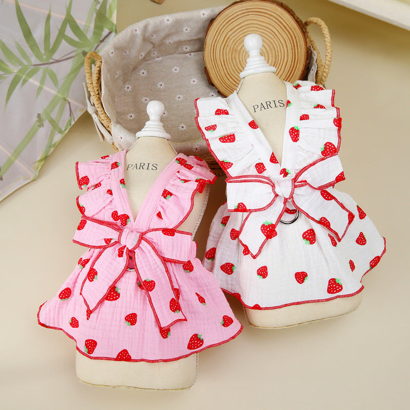 Vestido de Princesa Floral para Cão Primavera e Verão