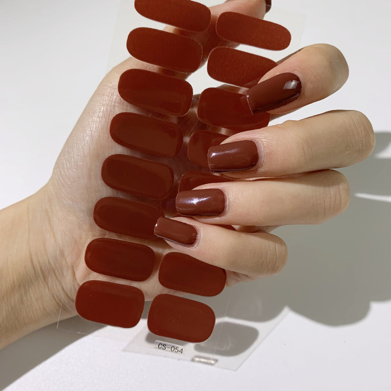Autocolantes de Unhas de Cor Sólida 16 Pequenos Autocolantes Autocolantes de Unhas Simples