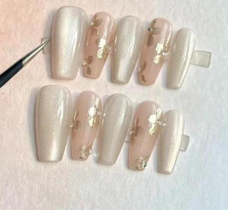 French Cherry Manicure Handmade Detachable Wear Nail