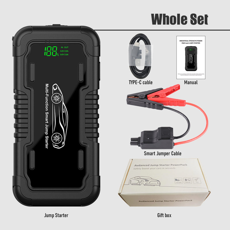 Auto-Starthilfe-Powerbank 20000 mAh mit LED-Beleuchtung