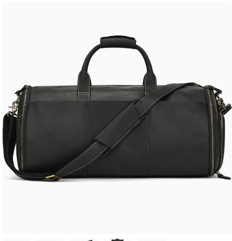 Vintage Travel Bag Multifunctional Leather Duffle Bag Folding