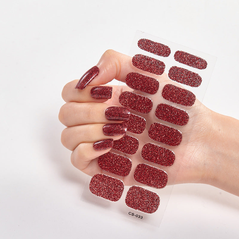 Autocolantes de Unhas de Cor Sólida 16 Pequenos Autocolantes Autocolantes de Unhas Simples