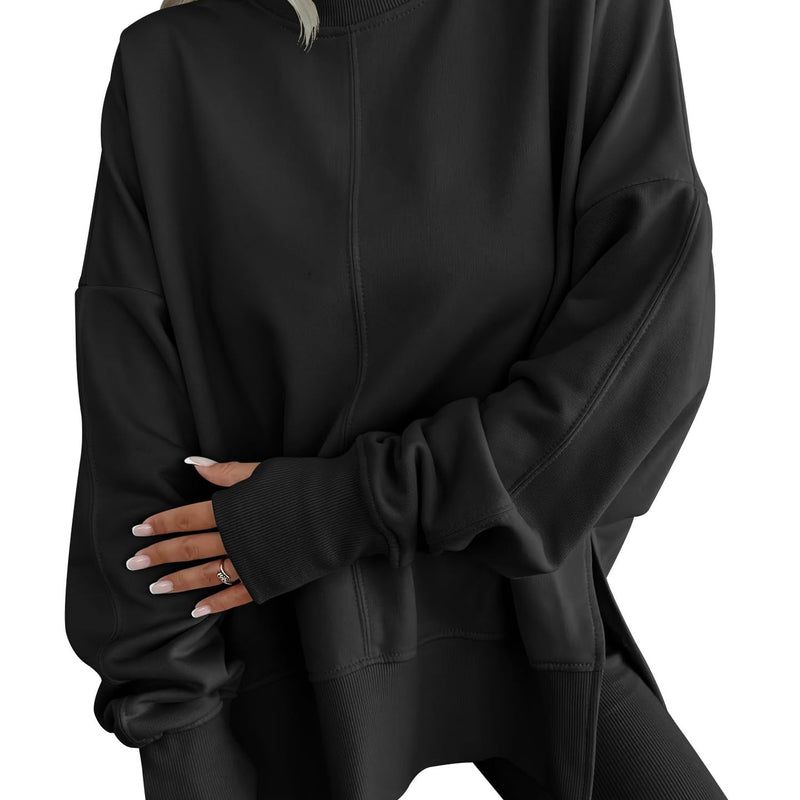 Fashion Casual Round Neck Pullover Loose Sports Long-sleeved Sweater