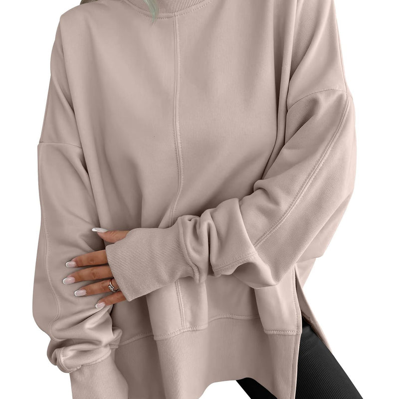 Fashion Casual Round Neck Pullover Loose Sports Long-sleeved Sweater