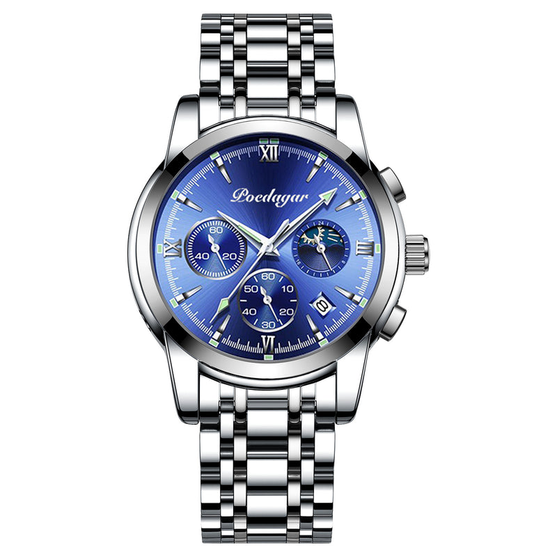 Montre multifonctionnelle pour hommes, montre-bracelet à Quartz étanche et lumineuse